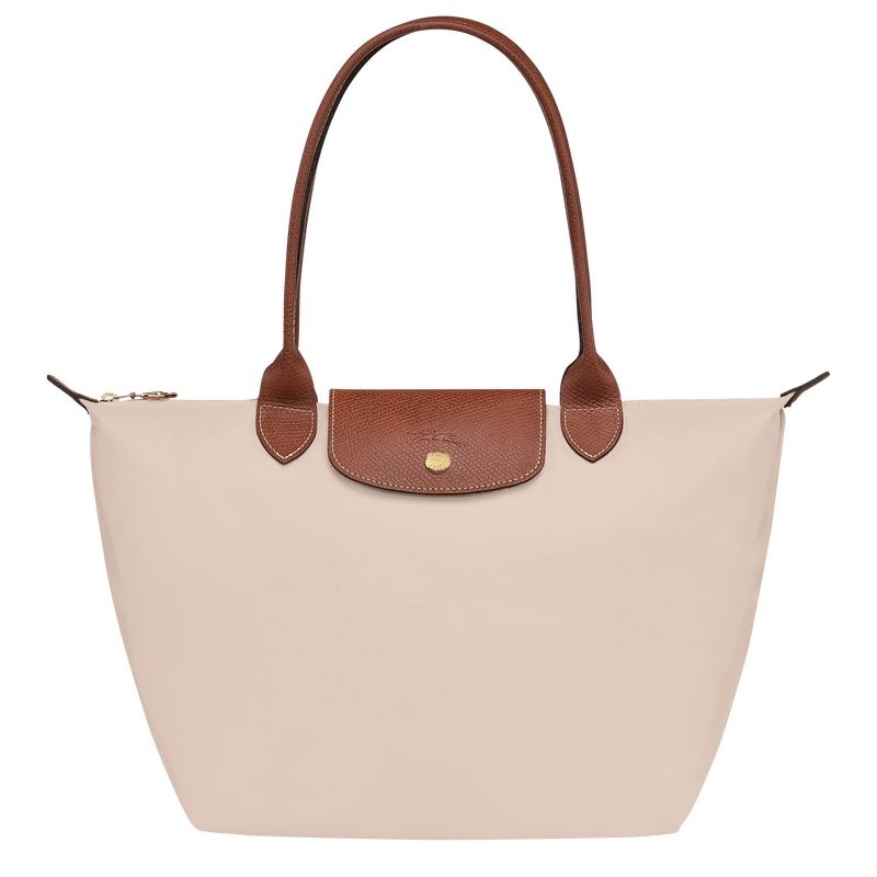 White Longchamp Le Pliage Original M Women\'s Tote Bags | 0146-XHLCY