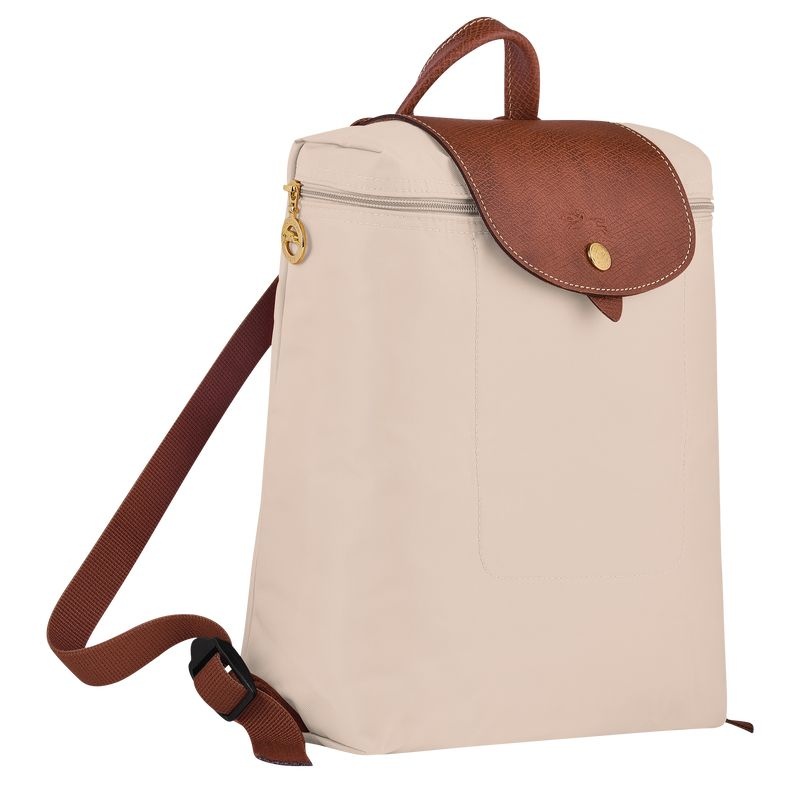 White Longchamp Le Pliage Original M Women's Backpacks | 2765-QFEMB