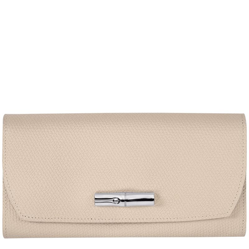 White Longchamp Roseau Continental Women\'s Wallet | 1928-BUEHI