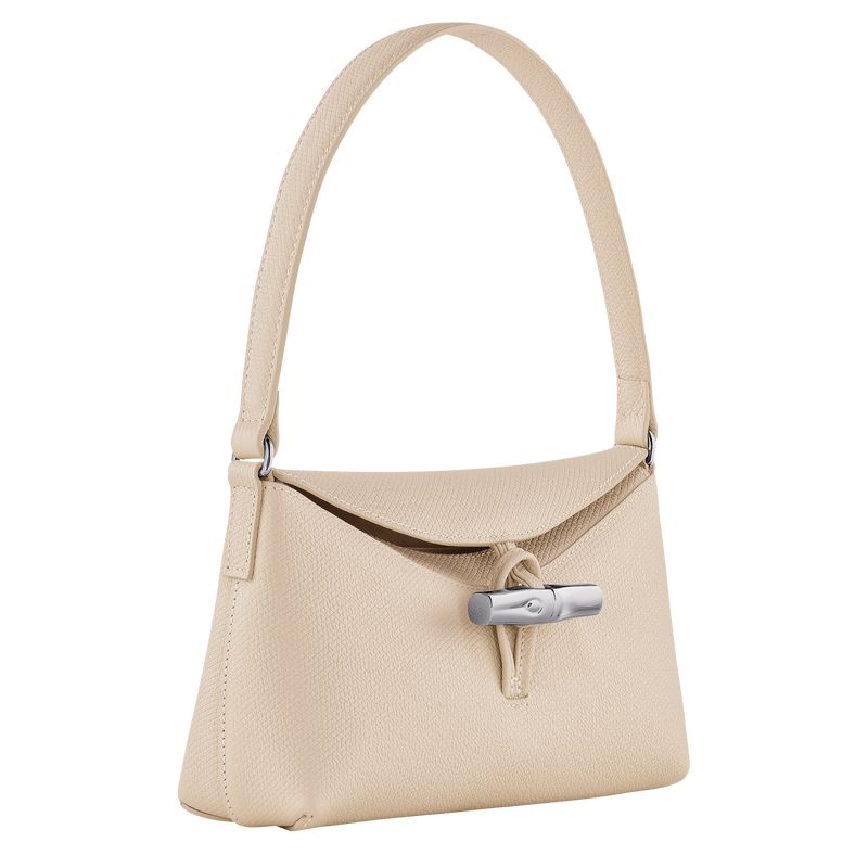 White Longchamp Roseau S Women's Hobo Bag | 6412-VTIQJ