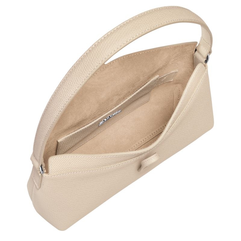 White Longchamp Roseau S Women's Hobo Bag | 6412-VTIQJ