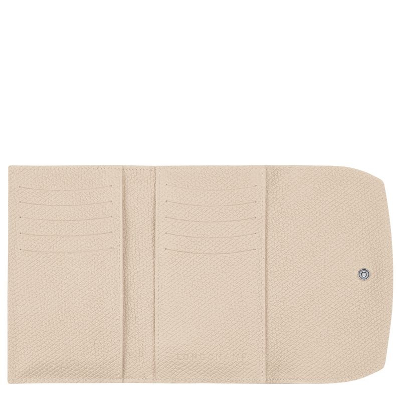 White Longchamp Roseau Women's Wallet | 6901-IXWOY