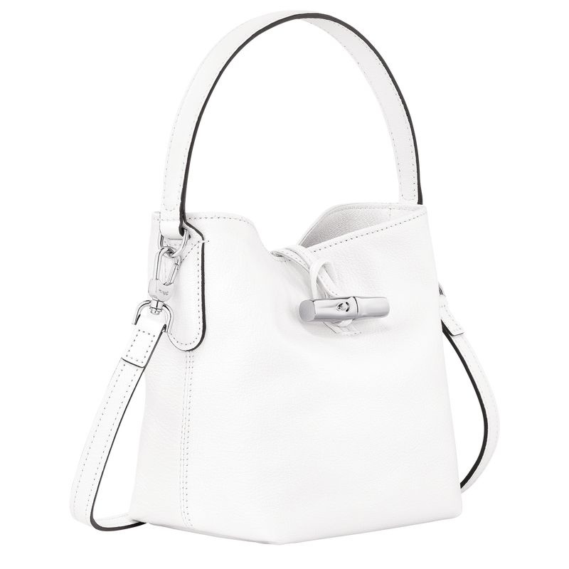 White Longchamp Roseau XS Women's Bucket Bags | 0685-CLSPA