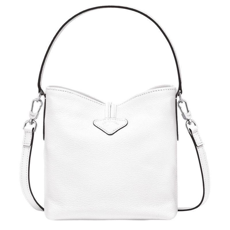 White Longchamp Roseau XS Women's Bucket Bags | 0685-CLSPA