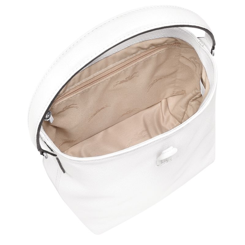 White Longchamp Roseau XS Women's Bucket Bags | 0685-CLSPA