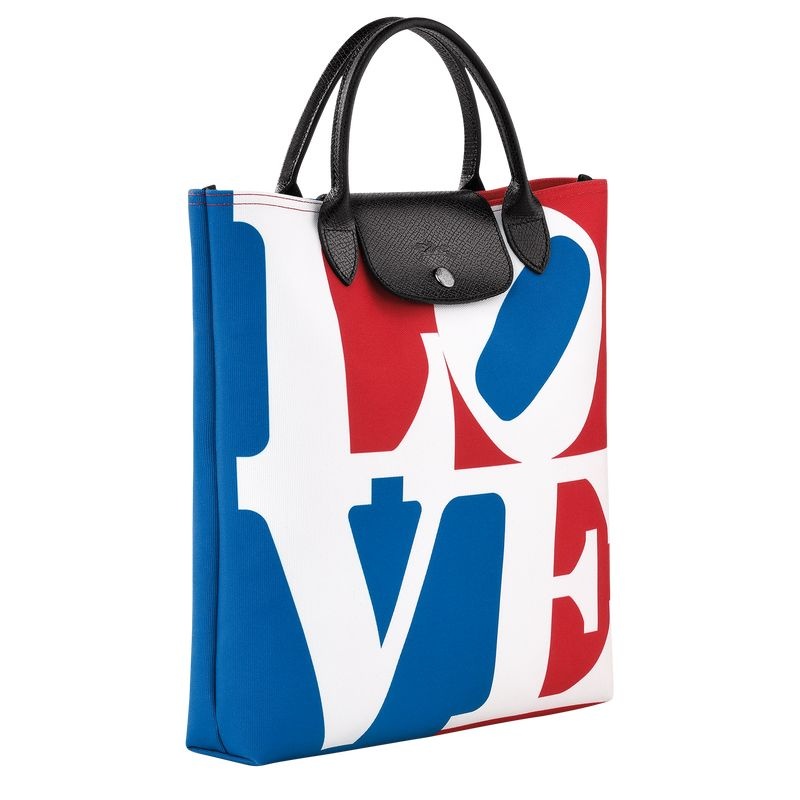 White Longchamp x Robert Indiana L Women's Handbag | 6714-ISLRU