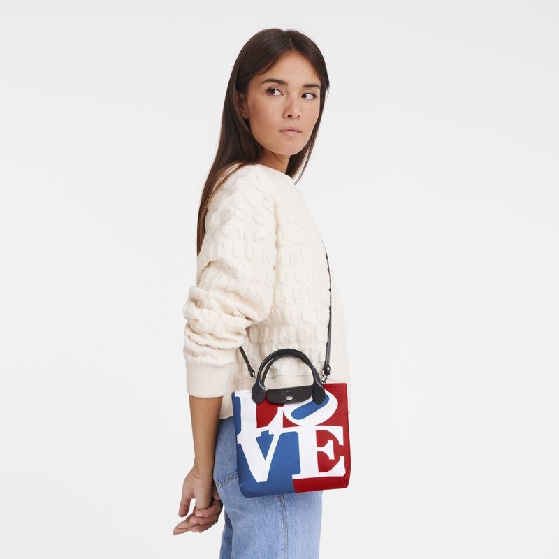 White Longchamp x Robert Indiana XS Women's Crossbody Bags | 7132-HBGTF